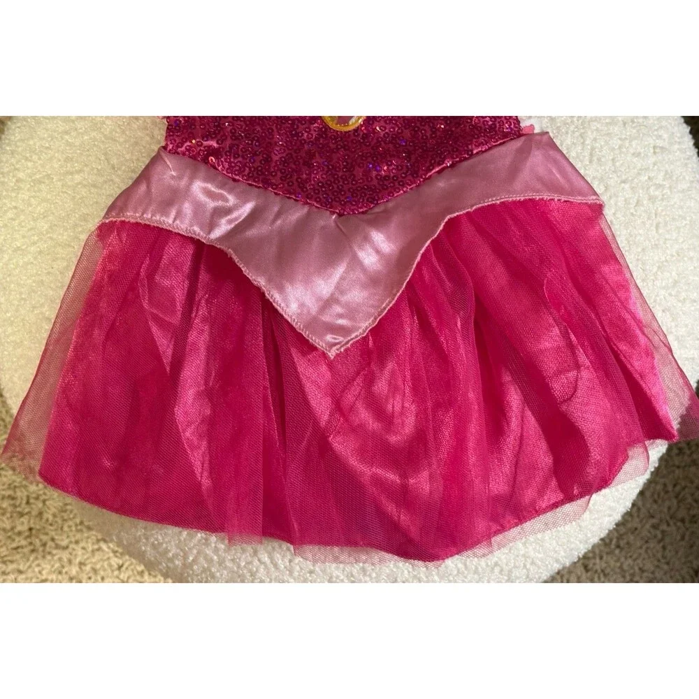 Build-A-Bear Sleeping Beauty Princess Aurora Dress Pink Sequin Satin Tulle Skirt